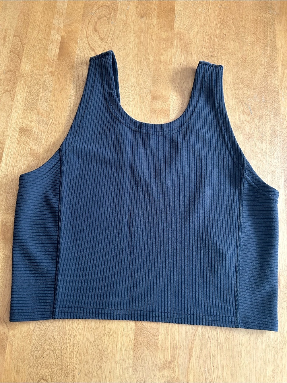 lululemon Black Ribbed Softstreme Crop Tank Reversible Sz 6